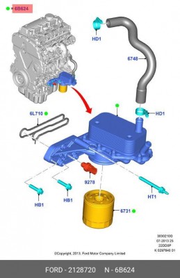 Маслоотделитель FORD Transit (06-) OE 2 128 720 FORD