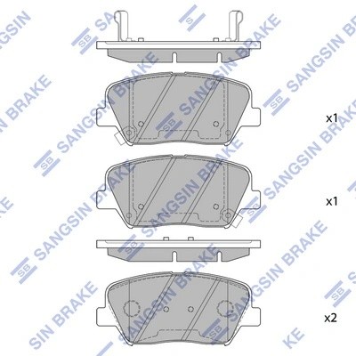 Колодки тормозные дисковые Hyundai Santa Fe 10, Kia Sorento 11 SP1424 SP1424 SANGSIN