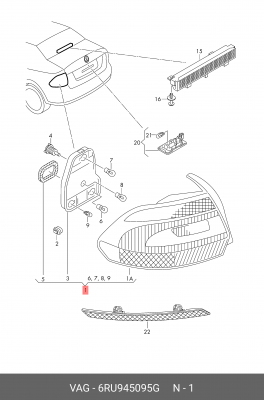 фонарь задний левый!\ VW Polo 10> 6RU 945 095 G VAG