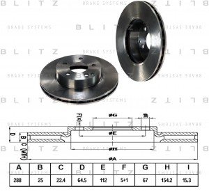 Диск тормозной передний вентилируемый MERCEDES W204/S204 07- BS0266 BS0266 BLITZ