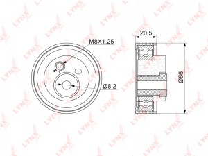 Ролик ГРМ AUDI 80 (91-),100 (90-),A6 (94-) натяжителя LYNX PB-1323 LYNXAUTO