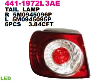 фонарь левый! красно-белый VW Golf 09> 441-1972L3AE DEPO