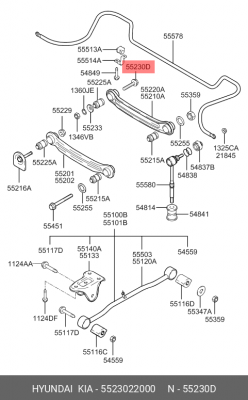 Болт HYUNDAI Accent (99-) регулировочный OE 5523022000 HYUNDAI KIA