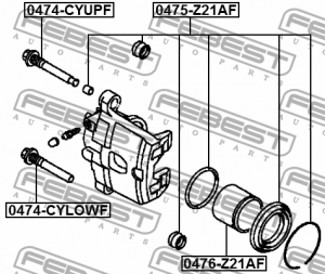 Поршень передн суппорта MITSUBISHI COLT 2002-2012 0476-Z21AF 0476-Z21AF FEBEST