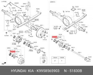 Сальник KIA Bongo 3 (06-) ступицы задней внутренний (65х90х13) OE K9958565903 HYUNDAI KIA