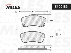 Колодки тормозные передние (Смесь Low-Metallic) HONDA CR-V III 07- (TRW GDB3445) E400159 MILES
