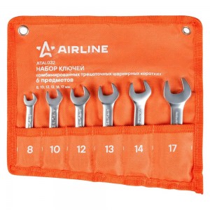 Набор комбинированных ключей (6 предметов) "AIRLINE" PRO (трещоточные 8-17 мм, ш ATAL032 AIRLINE