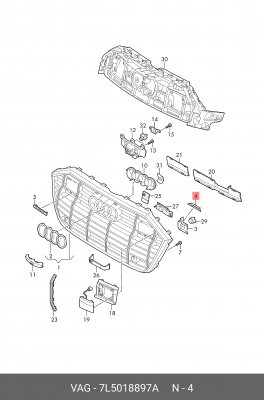ЗАЖИМ ФИКСАТОРА 7L5 018 897 A VAG