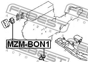 подушка ДВС передняя !\Mazda B2500/B2600 UF 96-06 MZM-BON1 FEBEST