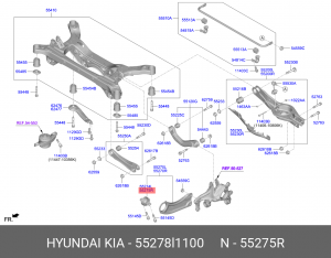 Сайлентблок HYUNDAI Sonata (19-) рычага заднего продольного правый OE 55278L1100 HYUNDAI KIA