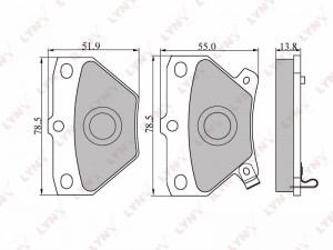 Колодки тормозные TOYOTA Yaris,Celica,Corolla задние (99-) (4шт.) LYNX BD-7538 LYNXAUTO