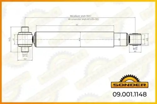 Амортизатор подвески (передний) MAN о.н 81437026059 — 2 года безусловной гаранти 090011148 SONDER