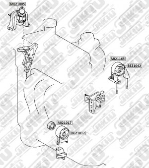 Катридж опоры двигателя  TOYOTA bB NCP30 Jan 00 Jan 5 BE21017 BE21017 JIKIU