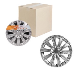 Колпаки колесные декоративные R16 серебро "AIRLINE" Торнадо(2 шт.) (карбон) AWCC-16-29 AIRLINE