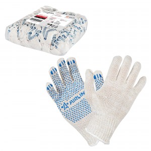 перчатки! хб с пвх покрытием, белые, 150т/7,5 класс\ AWG-C-02 AIRLINE