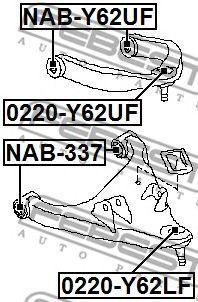 Опора шаровая нижняя NISSAN PATROL Y62 2010.01- 0220-Y62LF 0220-Y62LF FEBEST