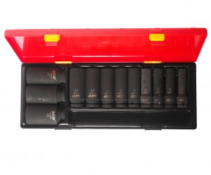 Набор головок торцевых 1/2" 6-ти гранных 10-32мм ударных глубоких 12 предметов в JTC-K4121 JTC TOOLS