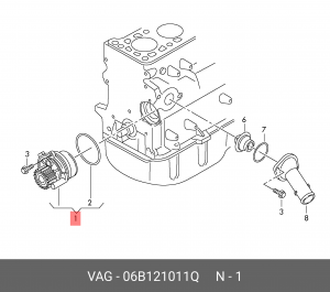 ПОМПА ВОДЯНАЯ/WASSERPUMP 06B121011Q 06B 121 011 Q VAG