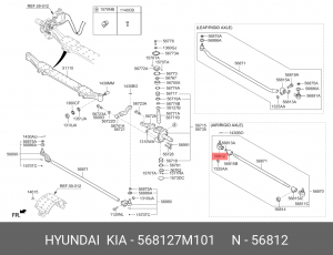 Наконечник рулевой тяги HYUNDAI HD500 (11-),Universe (11-) правый (диск. тормоза 568127M101 HYUNDAI KIA