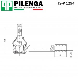 Наконечник тяги рулевой, правый GM LACETTI, NUBIRA TS-P1294 TS-P 1294 PILENGA