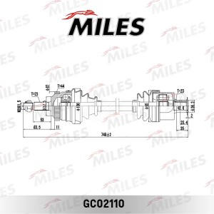 Привод в сборе правый RENAULT LAGUNA I 1.8-2.0 95-01 (ABS) (GKN 302907) GC02110 GC02110 MILES