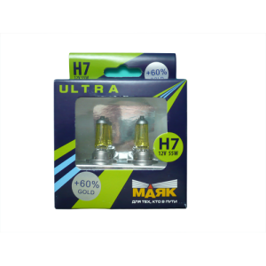 Лампа галогеновая H7 PX26d Ultra Gold +60% 12V цена за комплект 82720 G+60 MAYAK