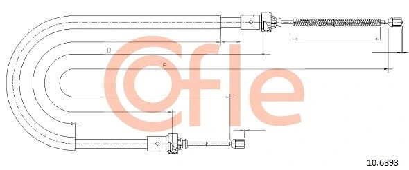 трос ручника задний л./п.!drum\ Renault Sandero 1.4/1.6 07> 92106893 COFLE