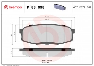 Колодки тормозные P83098 P83098 BREMBO