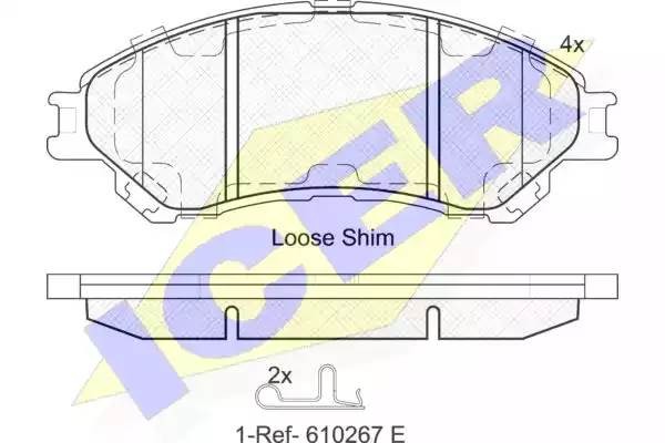 182175 колодки дисковые передние!\ Suzuki SX4 1.6/1.6DDiS 13> 182175 ICER