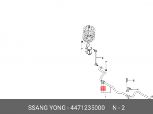 Втулка стабилизатора SSANGYONG Actyon (10-),Tivoli (15-) (G16F,D16F) переднего O 4471235000 SSANG YONG