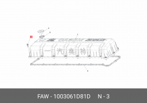 Болт FAW 3310,4250,4180 крепления крышки клапанной OE 1003061D81D FAW