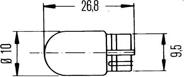 лампа! (W3W) 12V 3W W2.1X9.5d приборная панель, стеклянный цоколь\ 8GP003594-141 HELLA