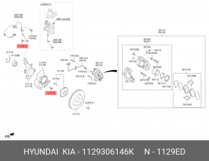Болт HYUNDAI KIA OE 1129306146K HYUNDAI KIA