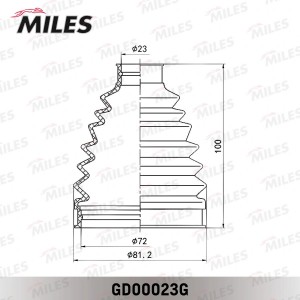 Пыльник ШРУСа наружный (со смазкой) HYUNDAI SOLARIS/KIA RIO 10- GD00023G GD00023G MILES