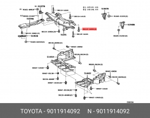 болт крепления подрамника!\ Toyota Corolla 90119-14092 TOYOTA