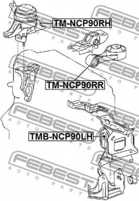 Подушка двигателя задняя TM-NCP90RR TM-NCP90RR FEBEST