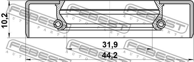 Сальник привода (34х44х10,2) 95GDS-34441010X 95GDS-34441010X FEBEST