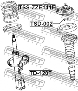 опора амортизатора переднего!\ Toyota Corolla Verso all 01> TSS-ZZE141F FEBEST