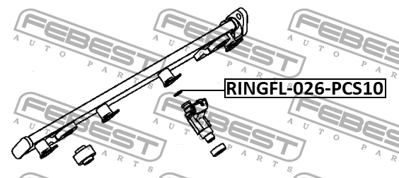 Кольцо уплотнительное форсунки впрыска топлива MITSUBISHI PAJERO 90-99 (компл-10 RINGFL-026-PCS10 FEBEST