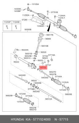 Втулка рулевой рейки 5771524000 HYUNDAI KIA