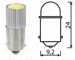 Лампа светодиодная 12V T4W BA9s 8 светодиодов белая АВТОСВЕТ AVS12T8WCOB3CHIP AVTO SVET