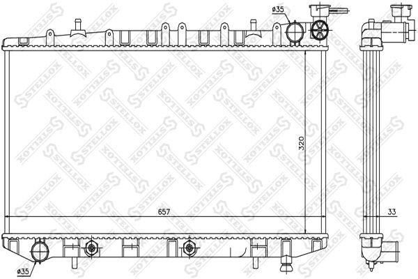 радиатор системы охлаждения! АКПП\ Nissan Sunny IV 2.0i Turbo 90-95 10-25987-SX STELLOX