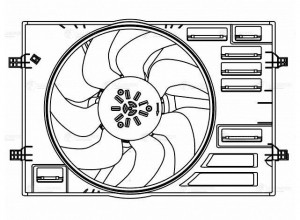 Э,вентилятор охл. с кожухом для ам Skoda Octavia A7 (13-),VW Tiguan II (16-) 1.8 LFK 1812 LUZAR
