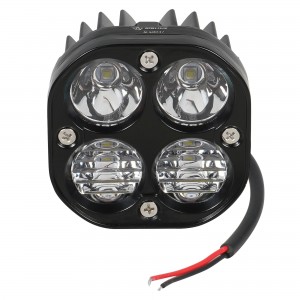 Фара светодиодная квадратная, 4 LED рассеянный свет, 40W (78х78х50) 12/24V (ALED ALED037 AIRLINE