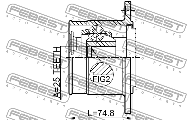 Шрус внутренний правый 25x110 1211TERD4RH FEBEST