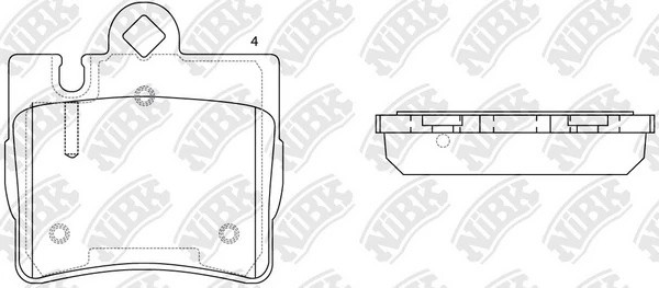 Колодки тормозные дисковые (с датчиком износа) MERCEDES W220 S320-S600 9805/C215 PN0200W NIBK