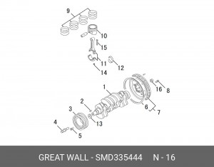 Подшипник GREAT WALL Hover H3 коленвала ОЕ SMD335444 GREAT WALL