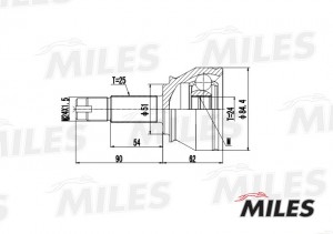 ШРУС наружный FIAT DOBLO 1.9TD 01- (GKN 303916) GA20092 GA20092 MILES
