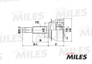 ШРУС наружный DAEWOO NEXIA 1.5 96- (GKN 302803) GA20081 GA20081 MILES