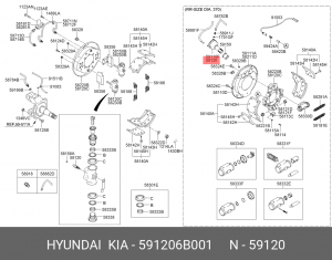 Энергоаккумулятор HYUNDAI HD120,AeroTown дв.D6DA19/22,D6GA (пневмотормоза) перед 591206B001 HYUNDAI KIA